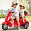 Dual-Seat 3-Wheel Electric Ride-on Vespa-Style Scooter - 4