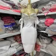 Kyakyawar Bandage Dress Mai Rhinestone - 2