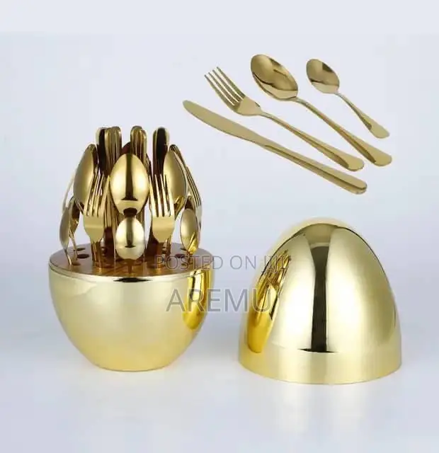 EGG Shape 24pcs Eating Cutlery Set - 1