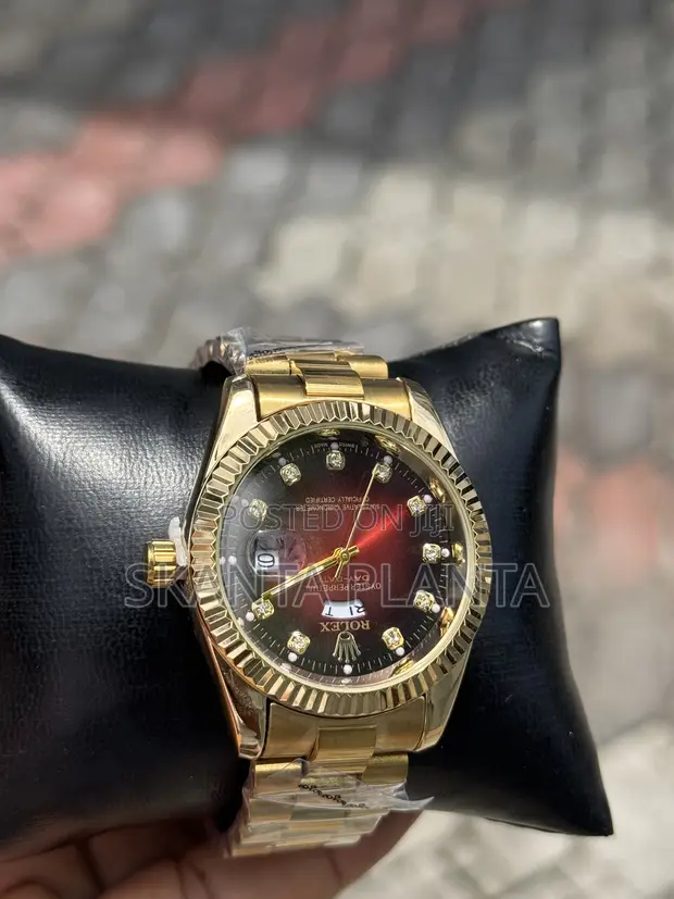 Red Face Rolex Gold Wrist Watch - 1