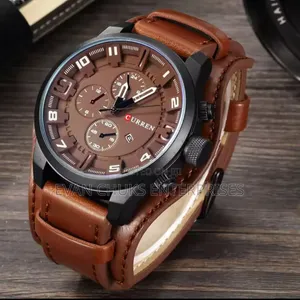 Curren Leather Stainless Steel Watch - Sabon Abu