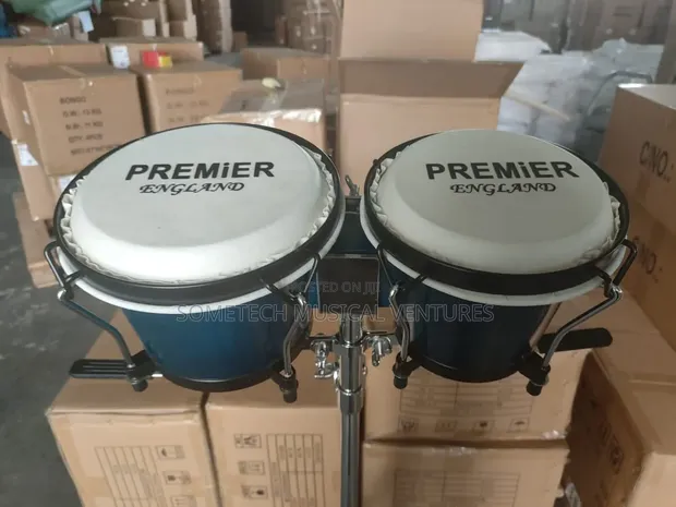 Professional Bongo Drum Set with Sticks - 1