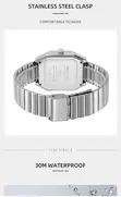 Skmei Analog Watch - Stainless Steel, Water Resistant - 3