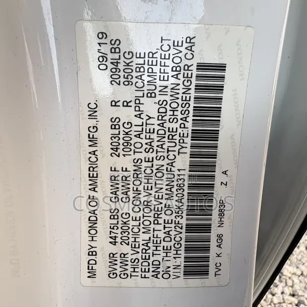 Honda Accord Sport 2.0T 2019 Fari - 1