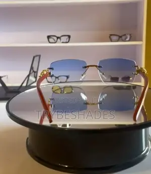 Cartier Sunglasses - Brown Frame, Sky Blue Lens