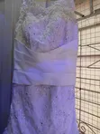 Elegant White Flared Wedding Gown for Rent - 2
