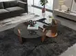 2-in-1 Glass Center Table - Brown & Black - 2