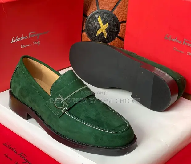 Original Ferragamo Loafers - Green Suede - 1