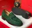 Original Ferragamo Loafers - Green Suede - 1