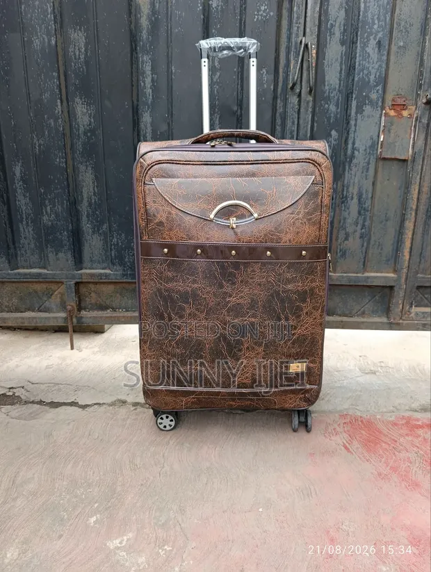 Swiss Polo Leather Box Luggage - Medium Size - 1
