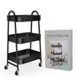 3-Layer Metal Multipurpose Trolley - Black - 1