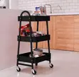 3-Layer Metal Multipurpose Trolley - Black - 2