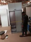Modern Sliding Door Wardrobe Closet with Overhead Storage - 1
