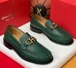 Ferragamo Loafers - Men's Green Leather Corporate Shoes - 2