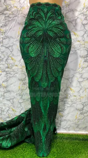 Flocked Lace Fabric for Owambe/Asoebi