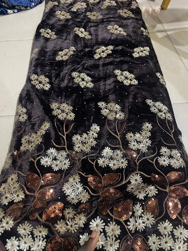 Velvet Embroidery Fabric - Brand New - 1