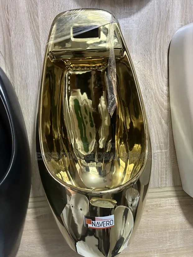 NAVERO Gold Plated Wall Hung Ceramic Urinal - 1