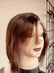 8" Brown Wig | 6x6 Closure | Handmade - 2