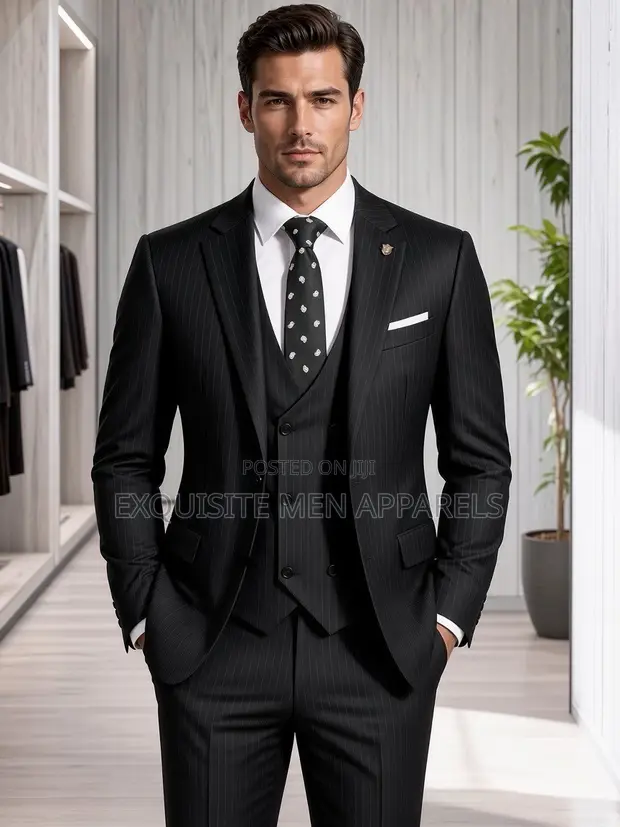 Blacksmart Corporate Stripe 3pcs Men's Suit - 1