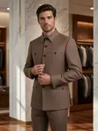 Classic Stripe Safari Turkish Style Men's Suit - 2
