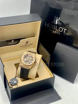 Hublot Luxury Men's Genuine Leather Automatic Wristwatch