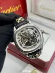 Cartier Quality Luxury Men's Genuine Leather Automatic Wristwatch - 1