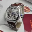 Cartier Quality Luxury Men's Genuine Leather Automatic Wristwatch - 4