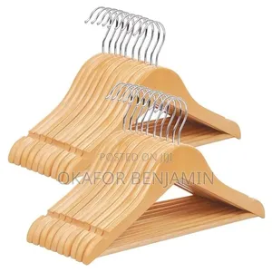 10 Pieces Solid Wooden Clothes Hangers