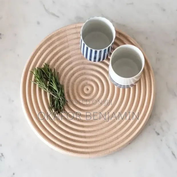 Quality Natural Wood Decorative Serving Platter Tray - 1