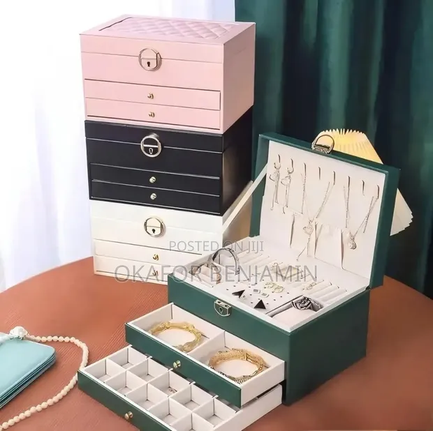 Quality Three-Layer Multifunctional Leather Jewellery Box - 1