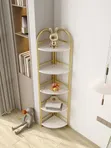 5-Tier Open Corner Shelf - Zinare Iron Frame - 1