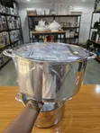 Hausroland Tukunya Guda Daya Ta Bakin Karfe Da Murfin Gilashi (28cm, 30cm) - 3