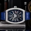 Franck Muller Namijin Agogon Hannu Mai Dutse da Fata - 3