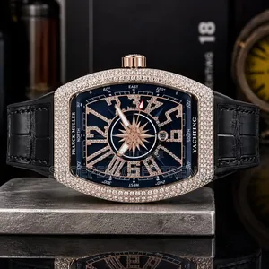 Franck Muller Men's Luxury Stoned Leather Watch