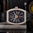 Franck Muller Namijin Agogon Hannu Mai Dutse da Fata - 4