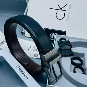 Men's Reversible Leather Belt with Dual Buckle
