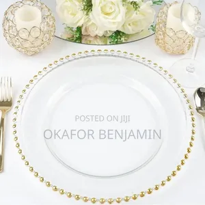 Babban Ingancin Acrylic Gold Rim Charger Plate