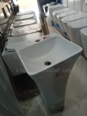 Free-Standing Ceramic Wash Basin with Pedestal