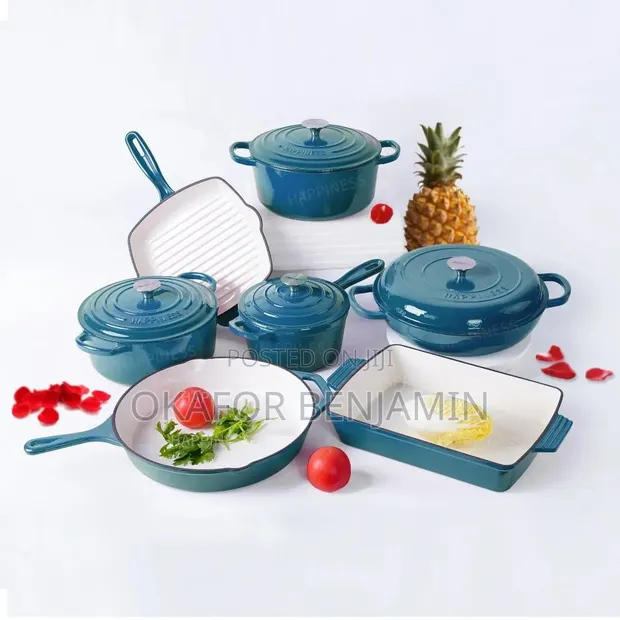 High Quality 7-Piece Enamel Cast Iron Pot Set - 1