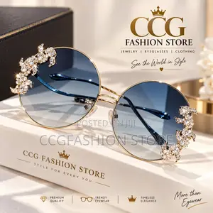 New Frameless Diamond Rhinestone Round Sunglasses