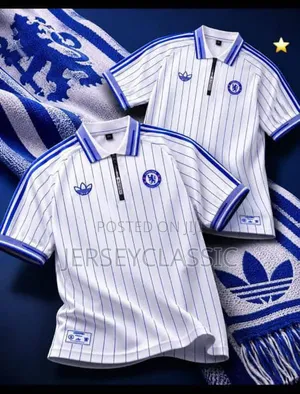 Chelsea Blue & White Striped Polo Shirt
