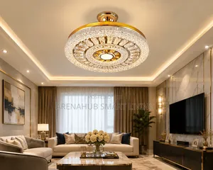 Nordic Luxury Crystal LED Chrome Ceiling Lamp