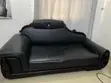 Neatly Used Black Leather Sofa Set - 3