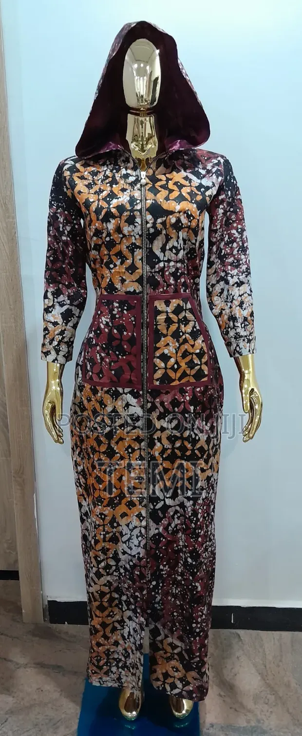 Bespoke Adire Batik Hoodie Dress - 1