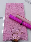 Luxury Guipure Cord Lace da Baguette Crystals - 3