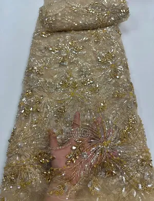 Luxury Crystal Beaded Lace Fabric