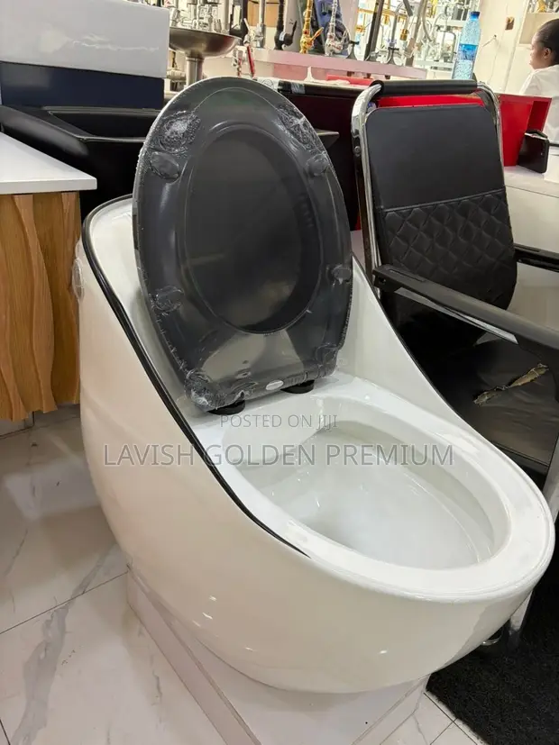 Ideal Black One-Piece Egg Shaped Water Closet - 1