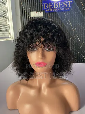 100% Human Hair Celebrity Fringe Wig, 12 Inches, Natural Color