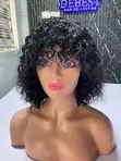 100% Human Hair Celebrity Fringe Wig, 12 Inches, Natural Color - 3