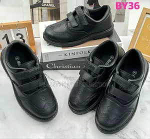 Meibalun Leather Flats Shoes - Black